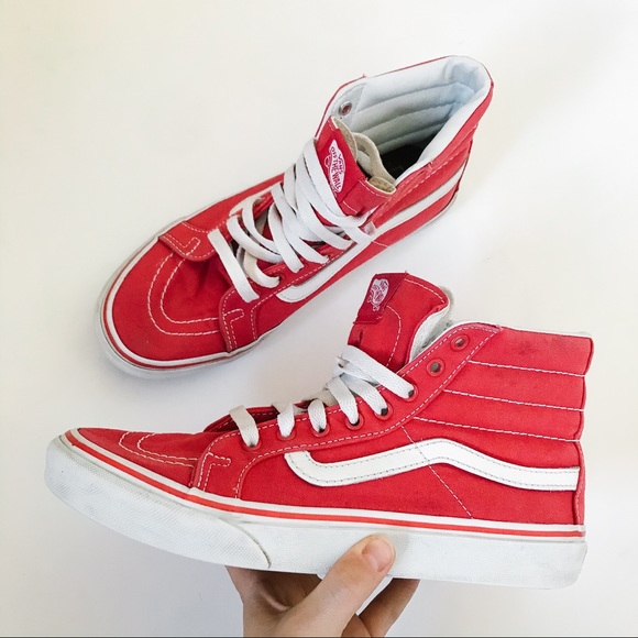 red high top vans womens